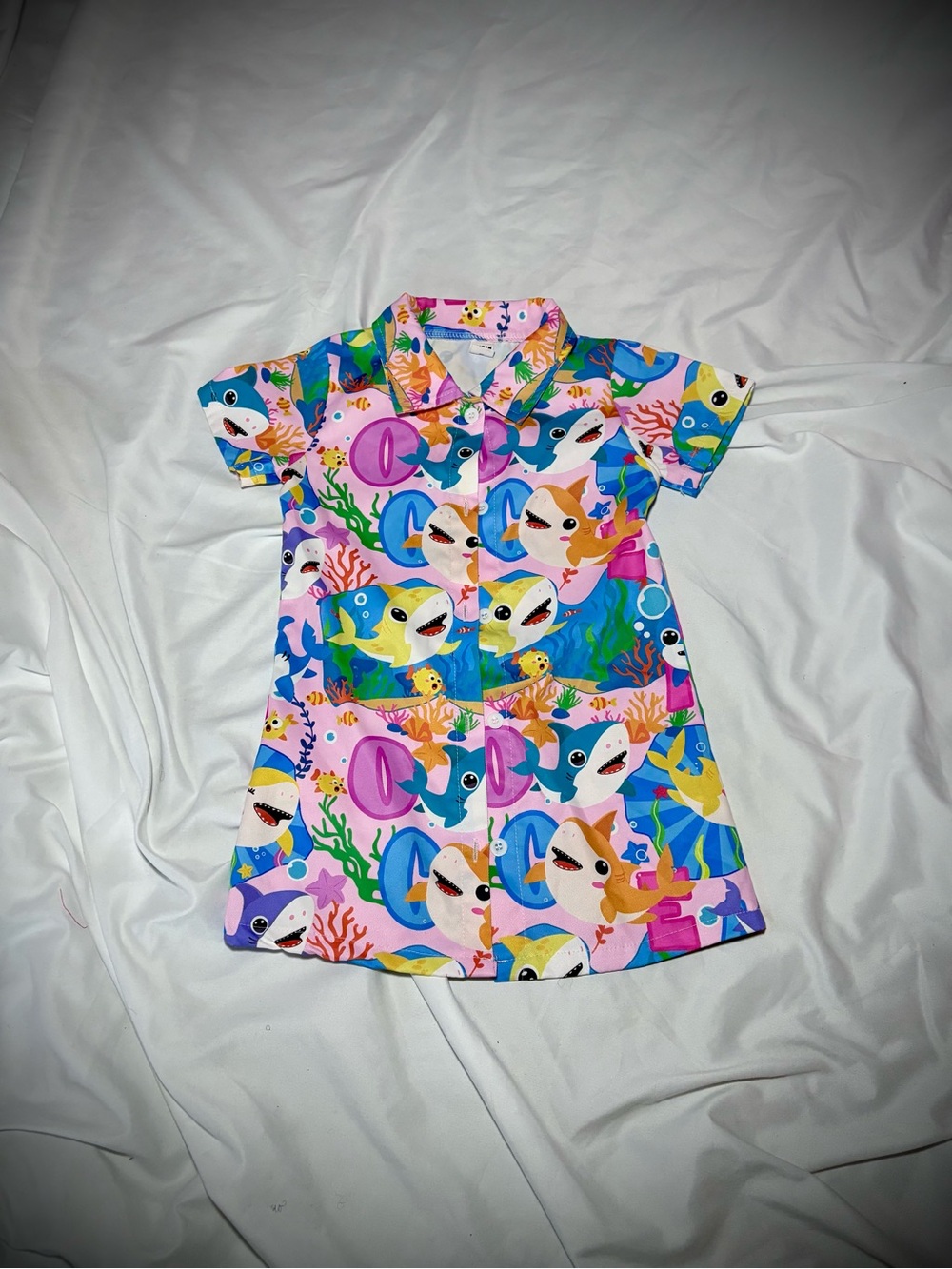 SHEIN Pink Kids Swimwear with Yellow Fish Print